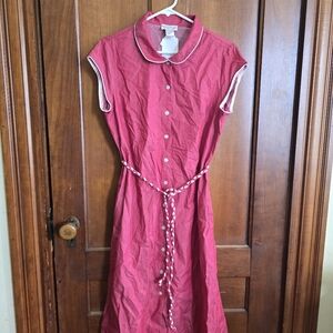 Lanz of Salzburg Large Red Button Down Dress